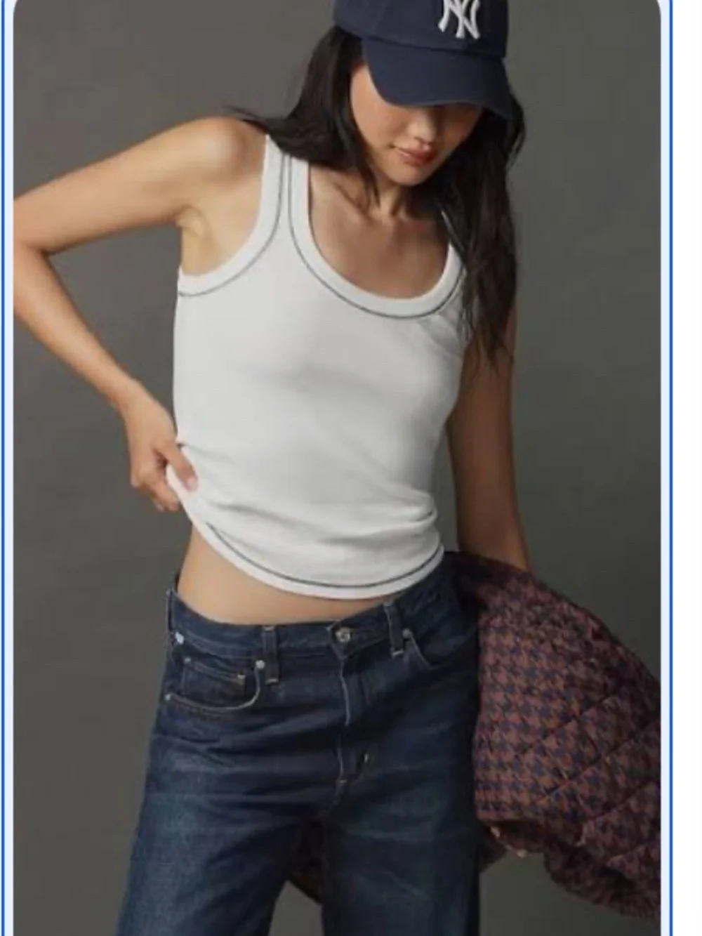 Pilcro Sunny Scoop Neck White Tank top, XS,  GD1249